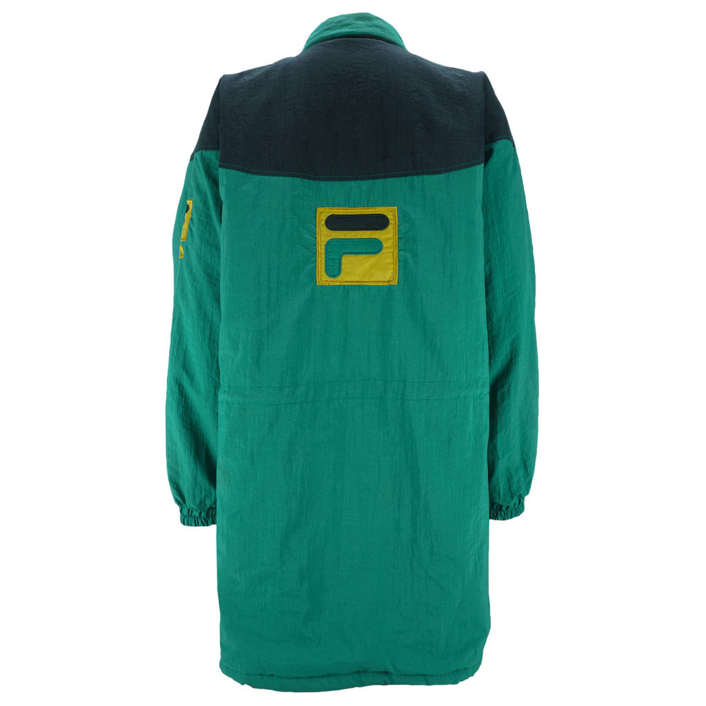 FILA - Embroidered Monogram Puffer Jacket 1990s XX-Large vintage retro