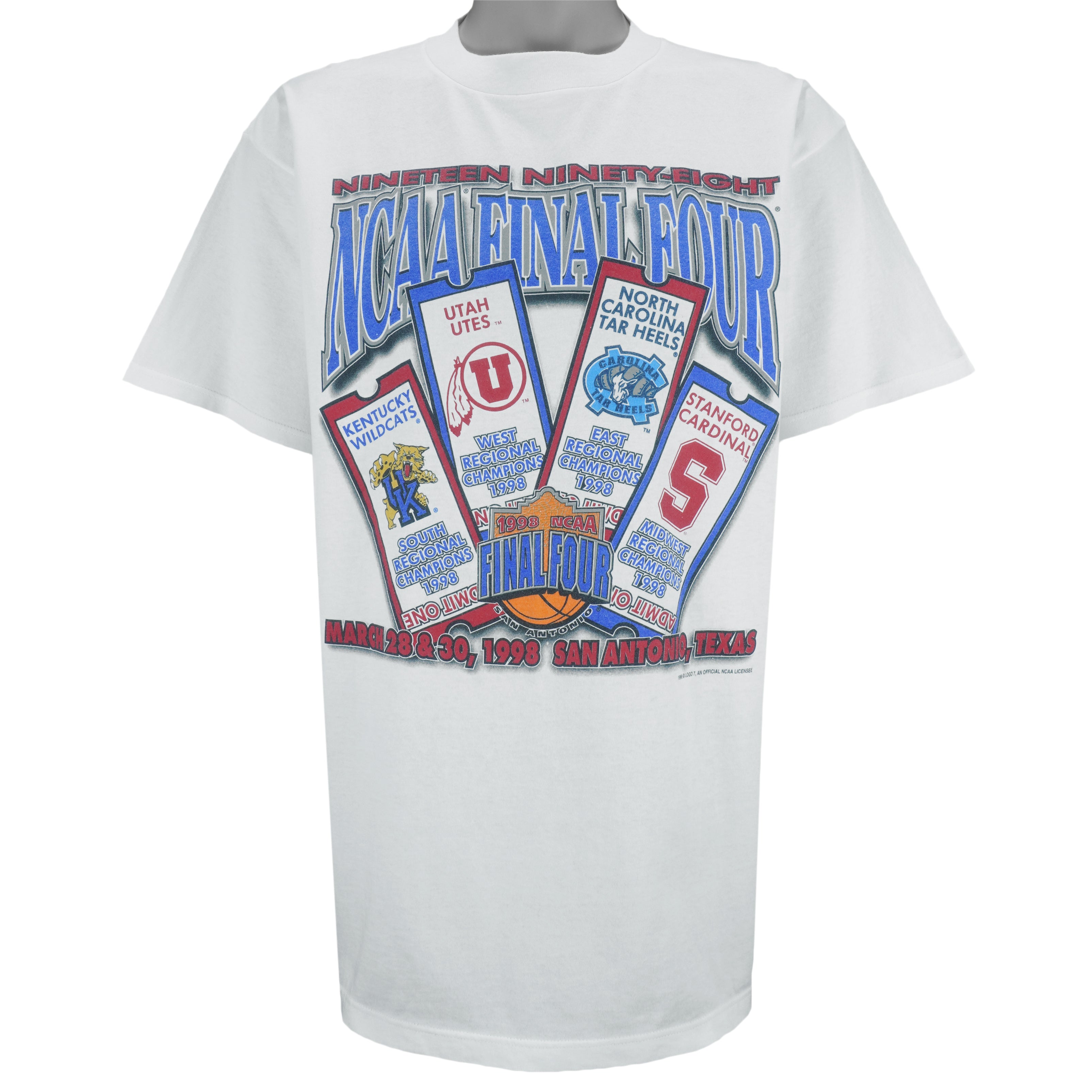 NCAA (Logo 7) - Basketball Final Four Champions In Texas T-Shirt 1998 X-Large vintage retro basketball