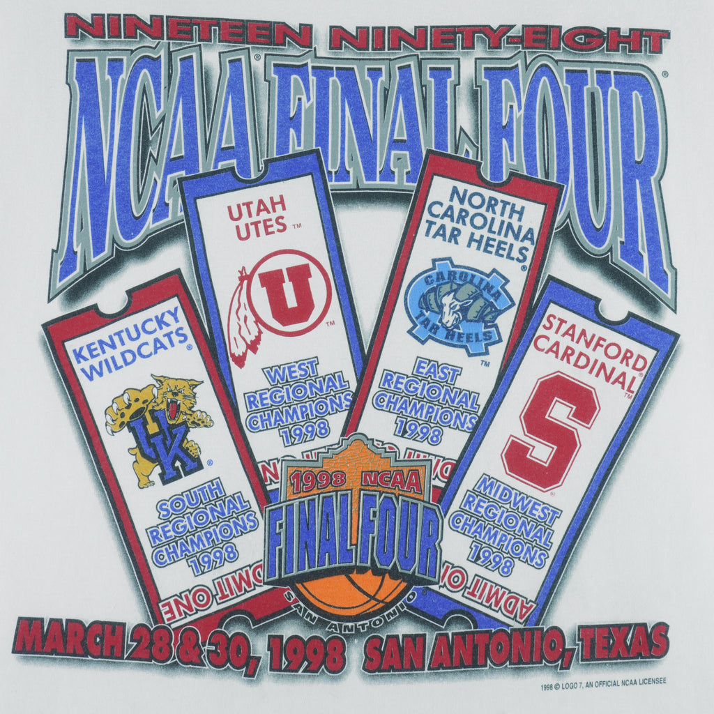NCAA (Logo 7) - Basketball Final Four Champions In Texas T-Shirt 1998 X-Large vintage retro basketball