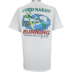 Vintage - Coed Naked Running Shoes T-Shirt 1990s Large