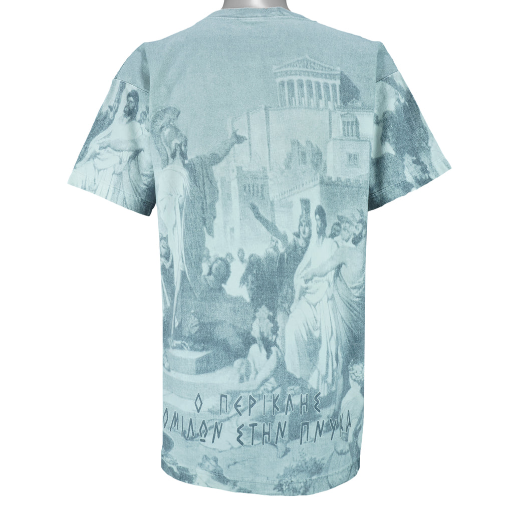 Vintage - Greek Mythology All Over Print T-Shirt 1990s Large vintage retro