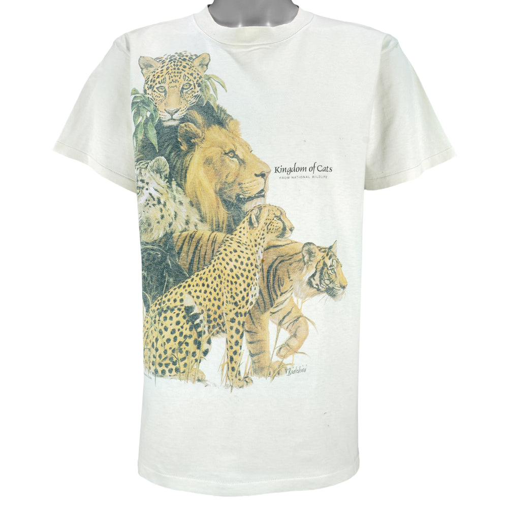 Vintage (Harlequin) - Kingdom Of Cats From National Wildlife T-Shirt 1990s Large