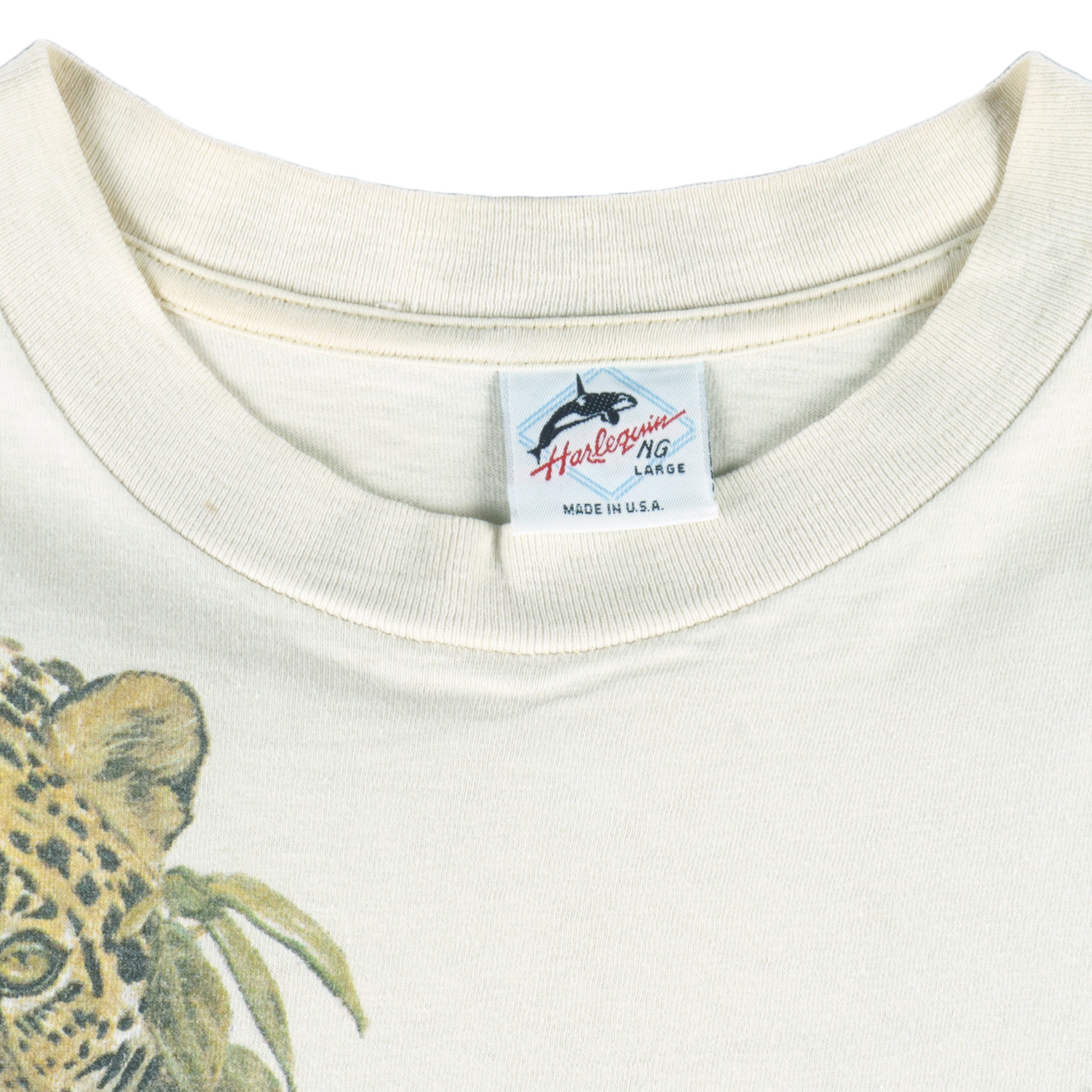 Vintage (Harlequin) - Kingdom Of Cats From National Wildlife T-Shirt 1990s Large