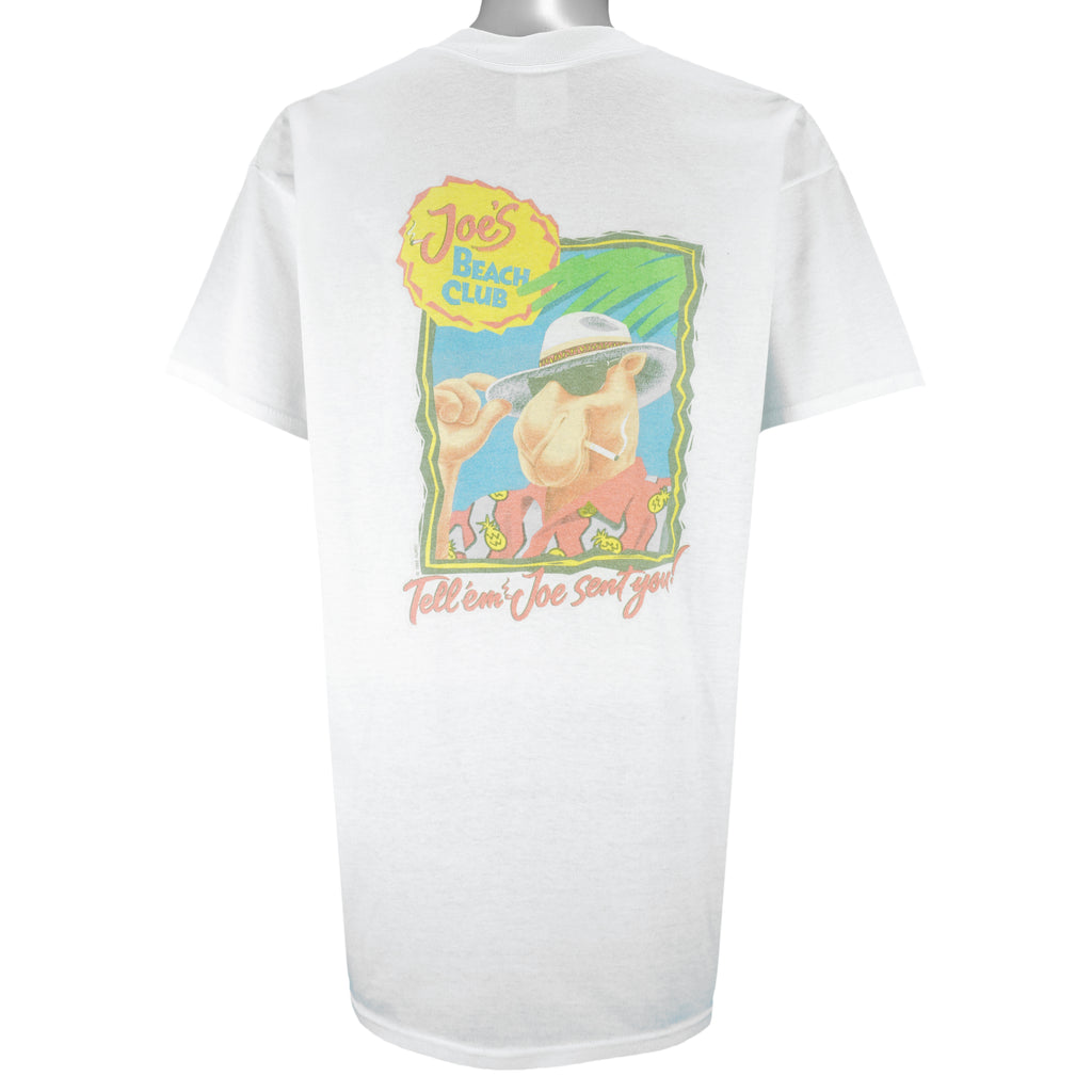 Vintage (Camel) -Joe's Beach Club Tell Em Joe Sent You T-Shirt 1993 X-Large vintage retro
