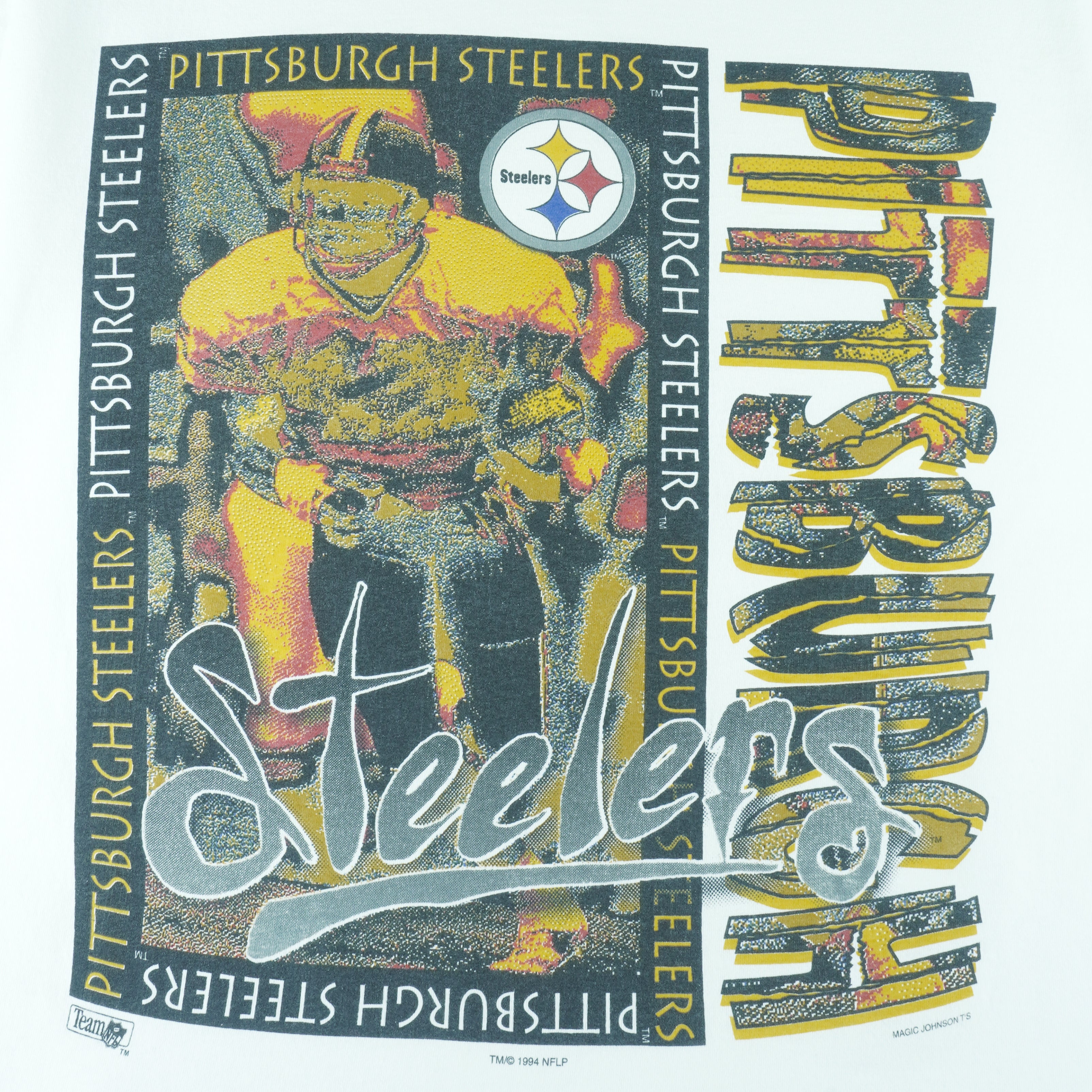 NFL (Magic Johnson T's) - Pittsburgh Steelers T-Shirt 1994 Large