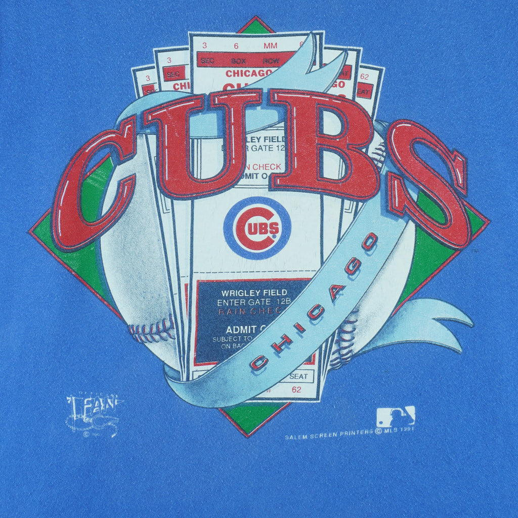 MLB (Official Fan) - Chicago Cubs Tickets T-Shirt 1991 Medium vintage retro