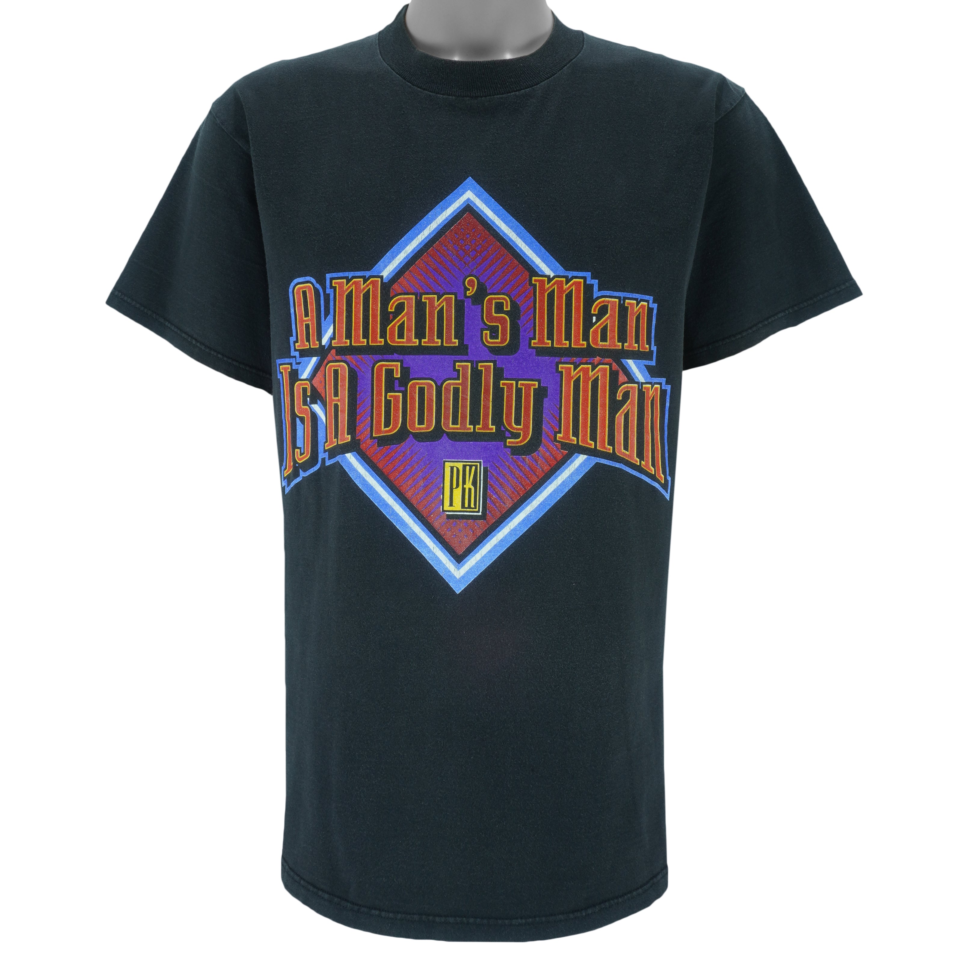 Vintage (Tultex) - A Man's Man Is A God Man PK T-Shirt 1990s Large