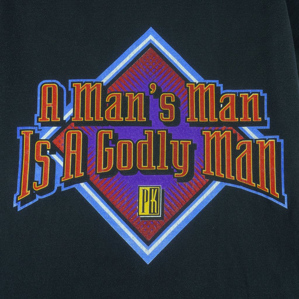 Vintage (Tultex) - A Man's Man Is A God Man PK T-Shirt 1990s Large