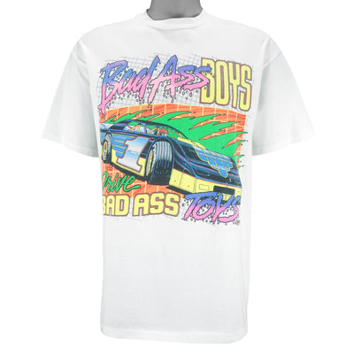 Vintage (Hanes) - Bad Ass Boys Drive Badass Toys Dirt Track T-Shirt 1993 Large