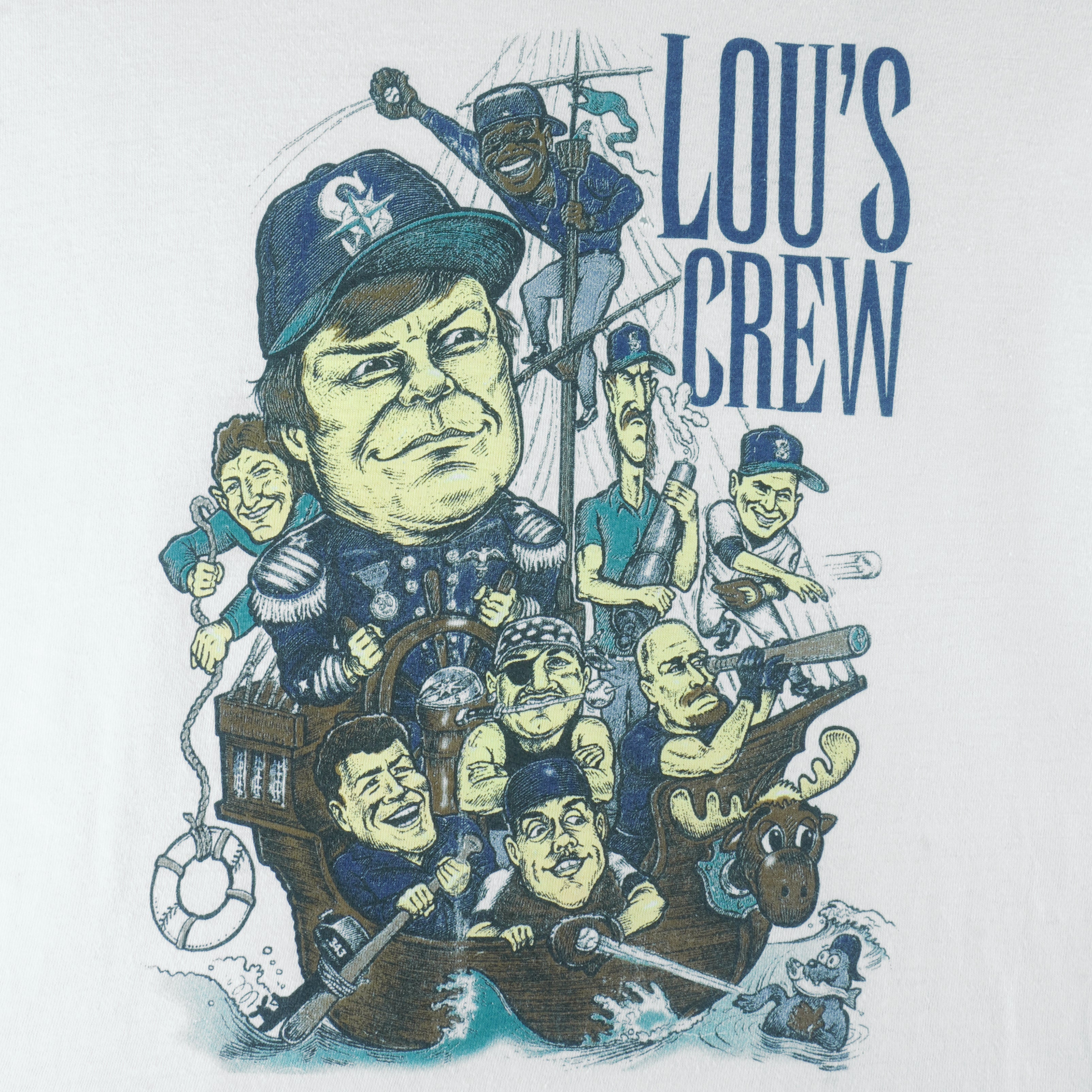 MLB - Seattle Mariners Lou's Crew Caricature T-Shirt 1990s X-Large