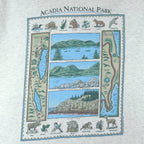 Vintage (Alore) - Acadia National Park Map T-Shirt 1990s Large