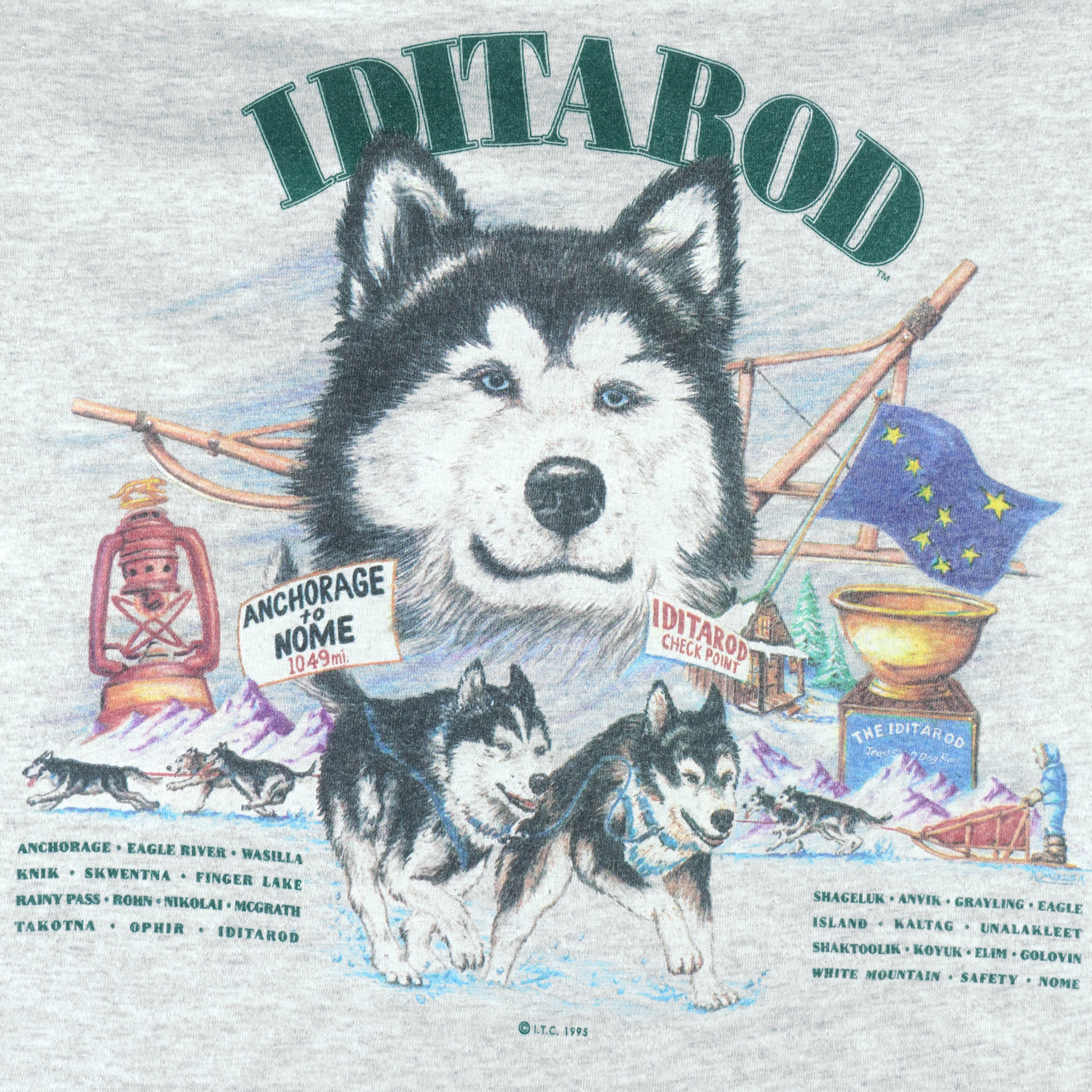 Vintage (Signal Sport) - Alaska's Iditarod T-Shirt 1995 Large
