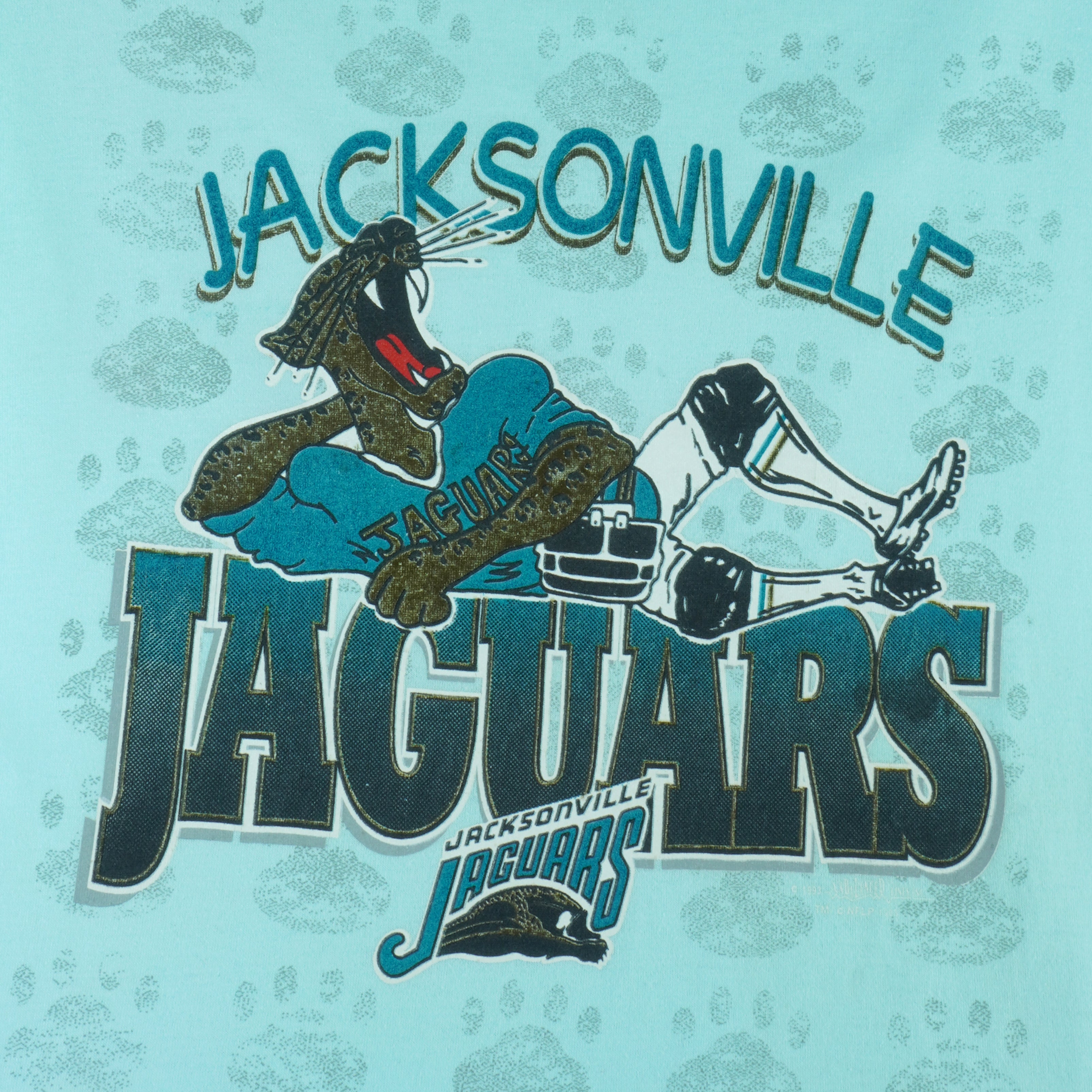 NFL (Jerzees) - Jacksonville Jaguars Spell-Out T-Shirt 1990s Large football