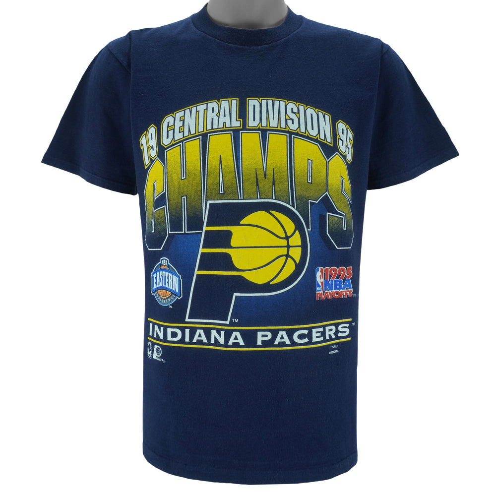 NBA (Logo 7) - Indiana Pacers Single Stitch T-Shirt 1995 Medium