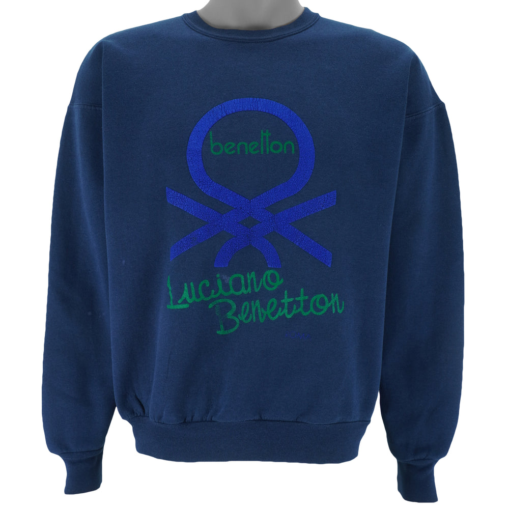 Vintage - Benetton Spell-Out Crew Neck Sweatshirt 1990s Medium vintage retro