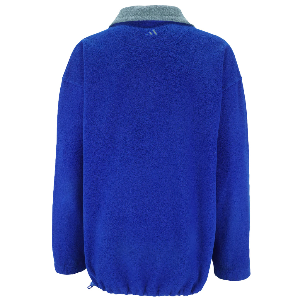 Adidas - Blue 1/4 Zip Fleece Sweatshirt 1990s X-Large