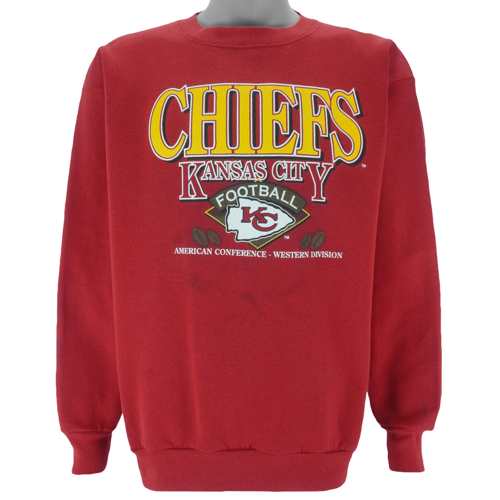 Vintage NFL (Spectator) - Kansas City Chiefs Crew Neck Sweatshirt 1990s ...
