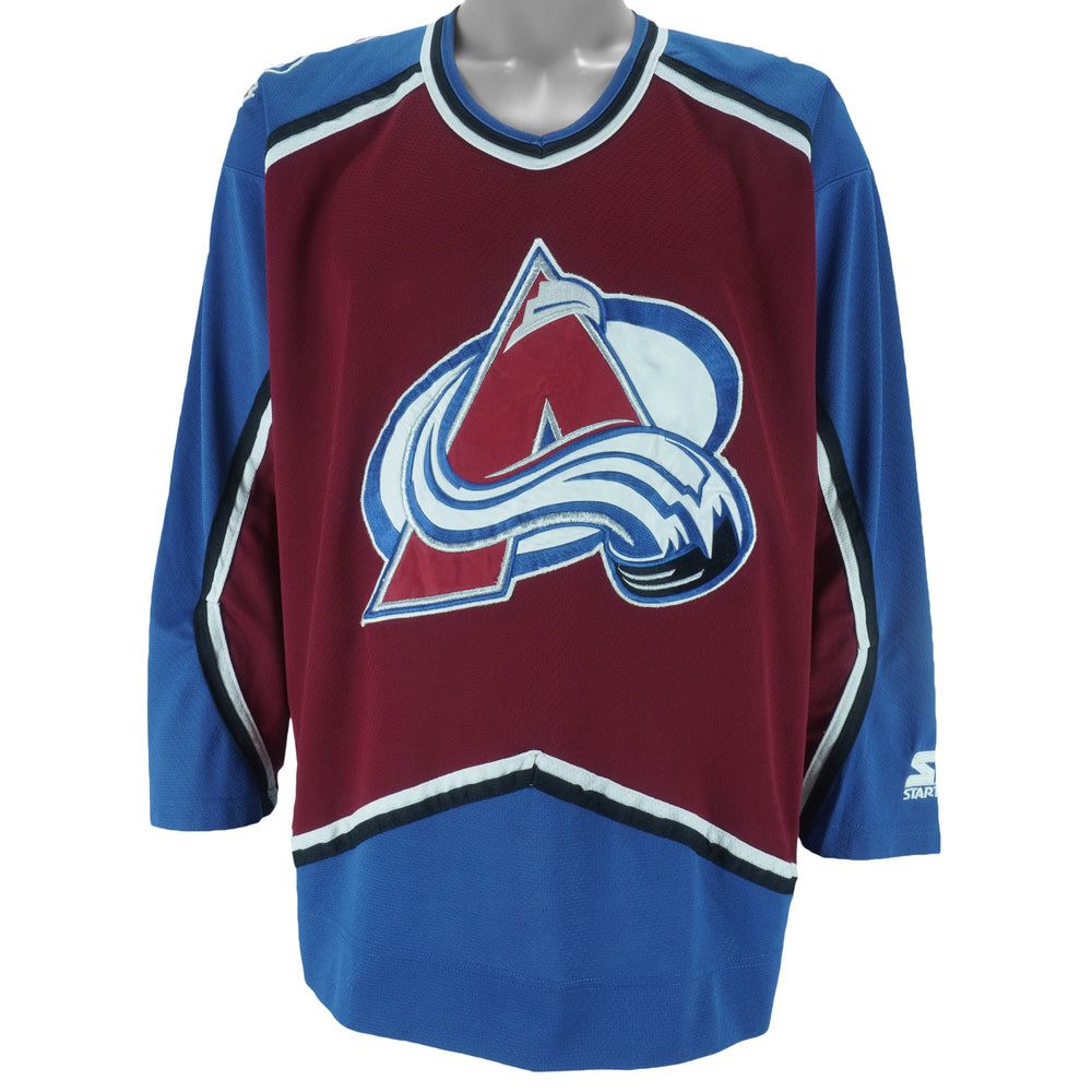 Starter - Colorado Avalanche Spell-Out Jersey 1990s Large vintage retro hockey