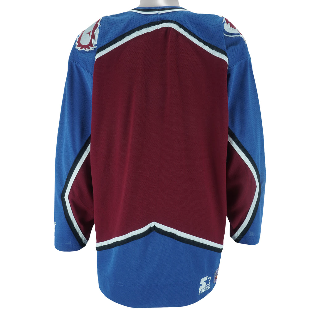 Starter - Colorado Avalanche Spell-Out Jersey 1990s Large vintage retro hockey