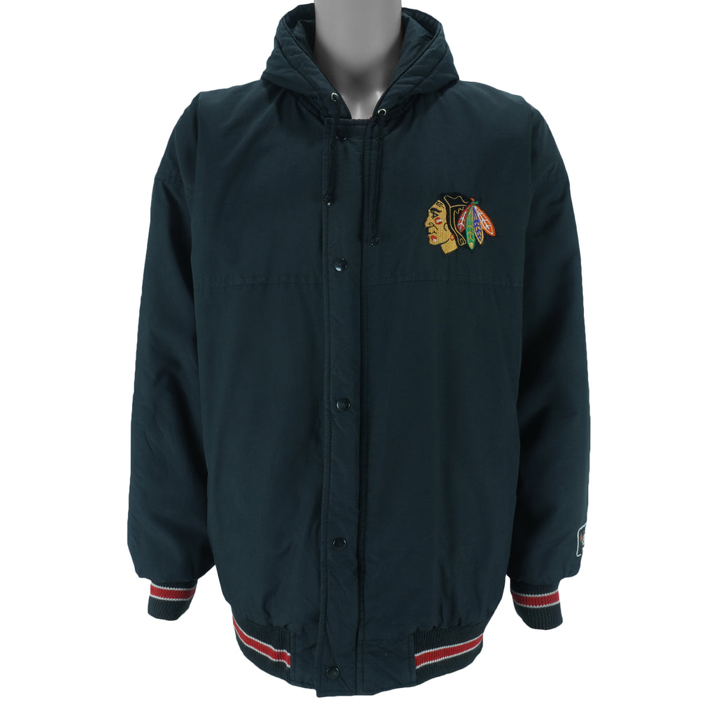 Starter - Chicago Blackhawks Puffer Jacket 1990s Large vintage retro hockey