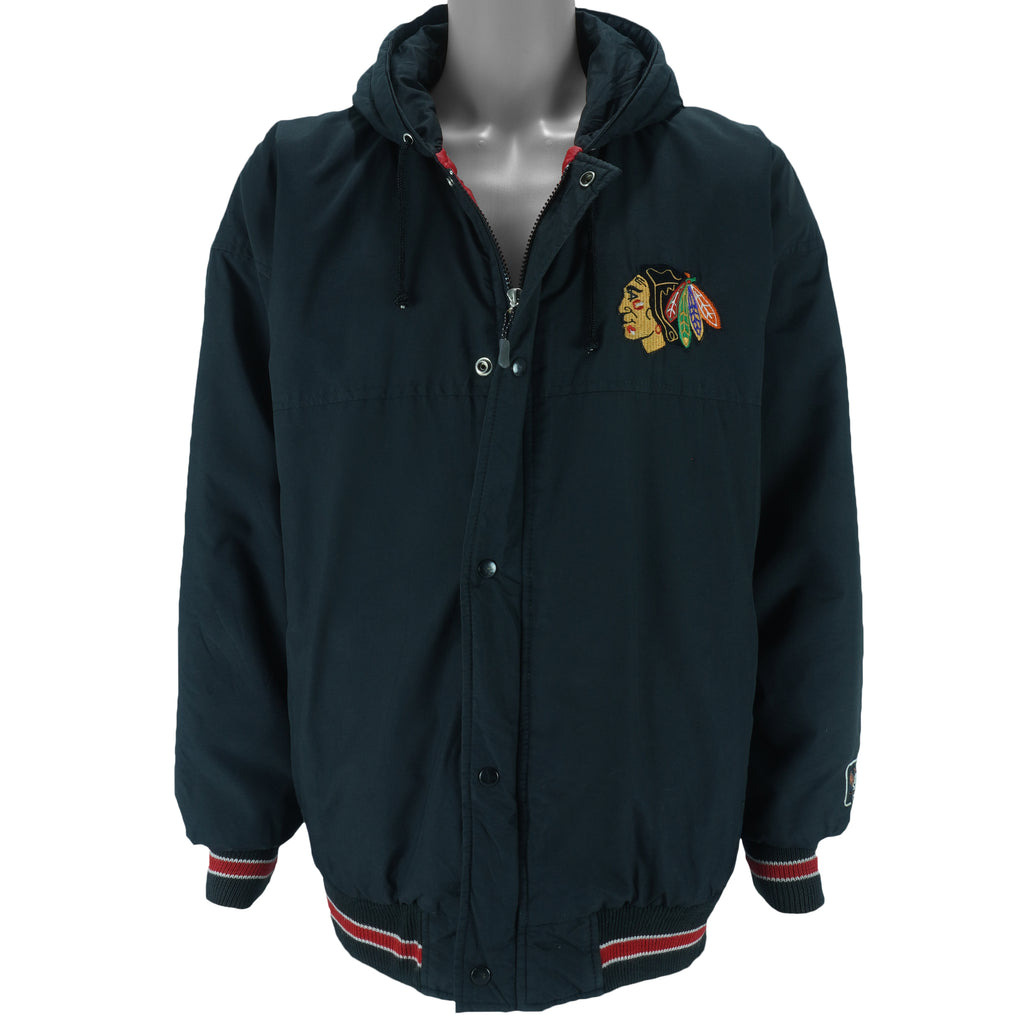 Starter - Chicago Blackhawks Puffer Jacket 1990s Large vintage retro hockey