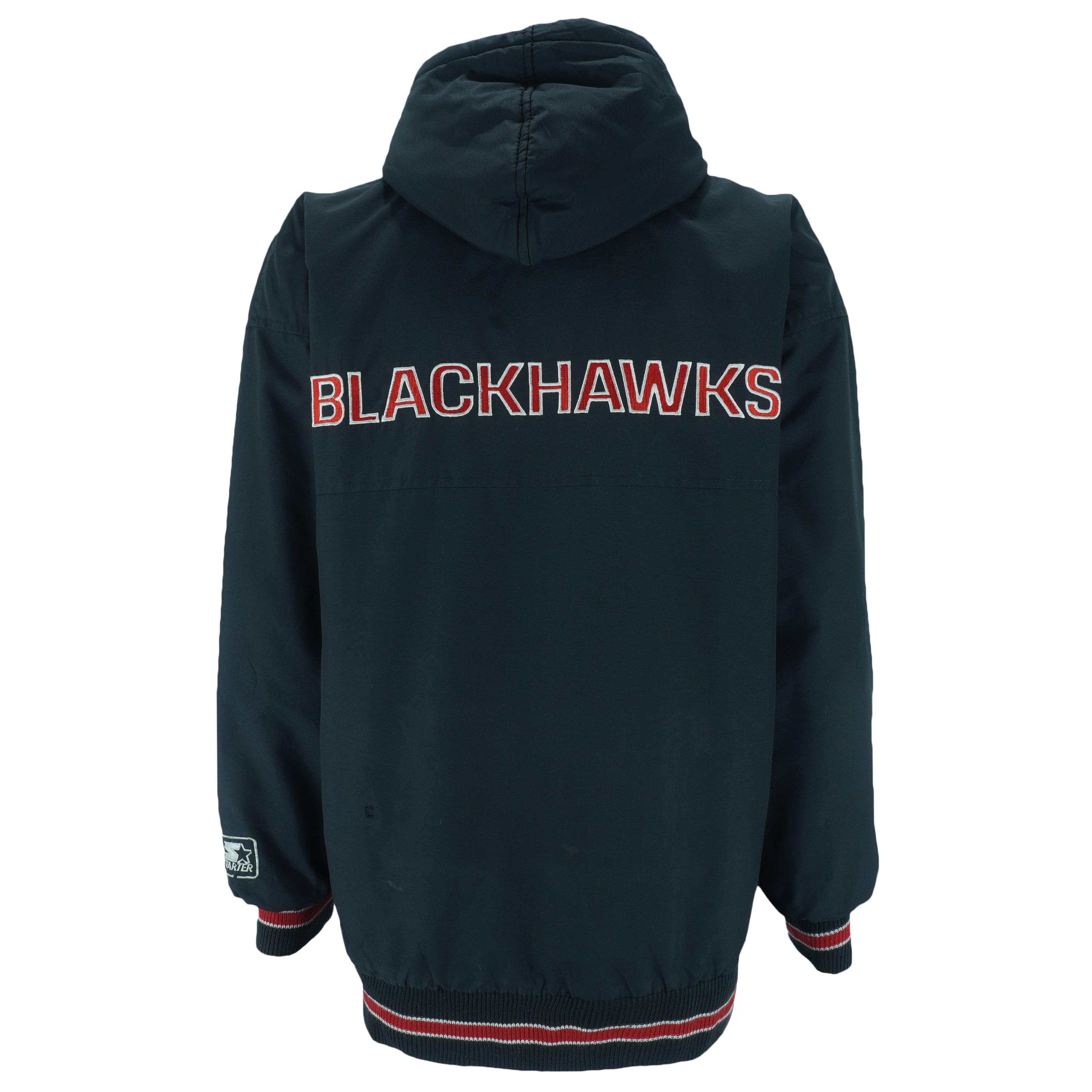 Starter - Chicago Blackhawks Puffer Jacket 1990s Large vintage retro hockey