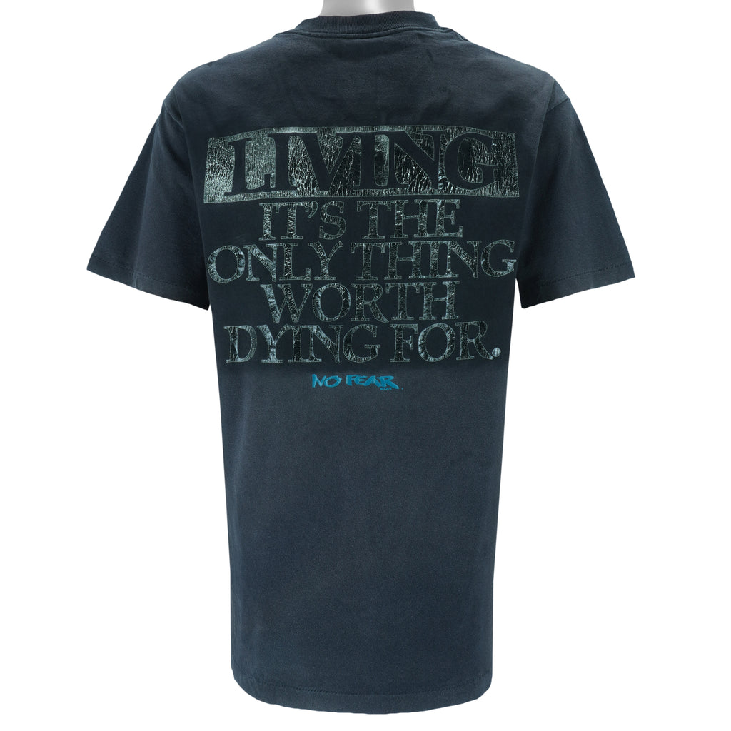 Vintage (No Fear) - Living It's The Only Thing Worth Dying For T-Shirt 1990s Large