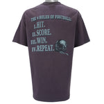 Vintage (No Fear) - The 4 Rules Of Football T-Shirt 1990s X-Large