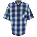 Vintage (No Fear) - Purple Button-Up Plaid Shirt 1990s Large