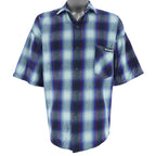 Vintage (No Fear) - Purple Button-Up Plaid Shirt 1990s Large