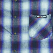 Vintage (No Fear) - Purple Button-Up Plaid Shirt 1990s Large
