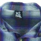 Vintage (No Fear) - Purple Button-Up Plaid Shirt 1990s Large