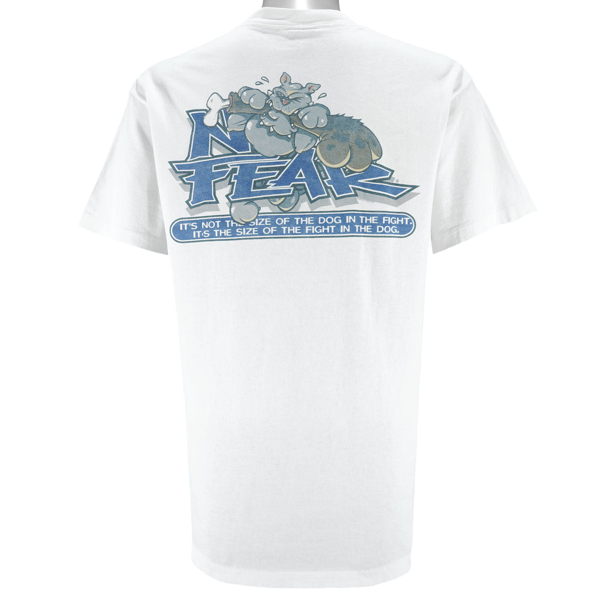 Vintage (No Fear) - It's The Size Of The Fight In The Dog T-Shirt 1990s Large