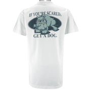 Vintage (No Fear) - If You're Scared Get A Dog T-Shirt 1994 Large Vintage retro
