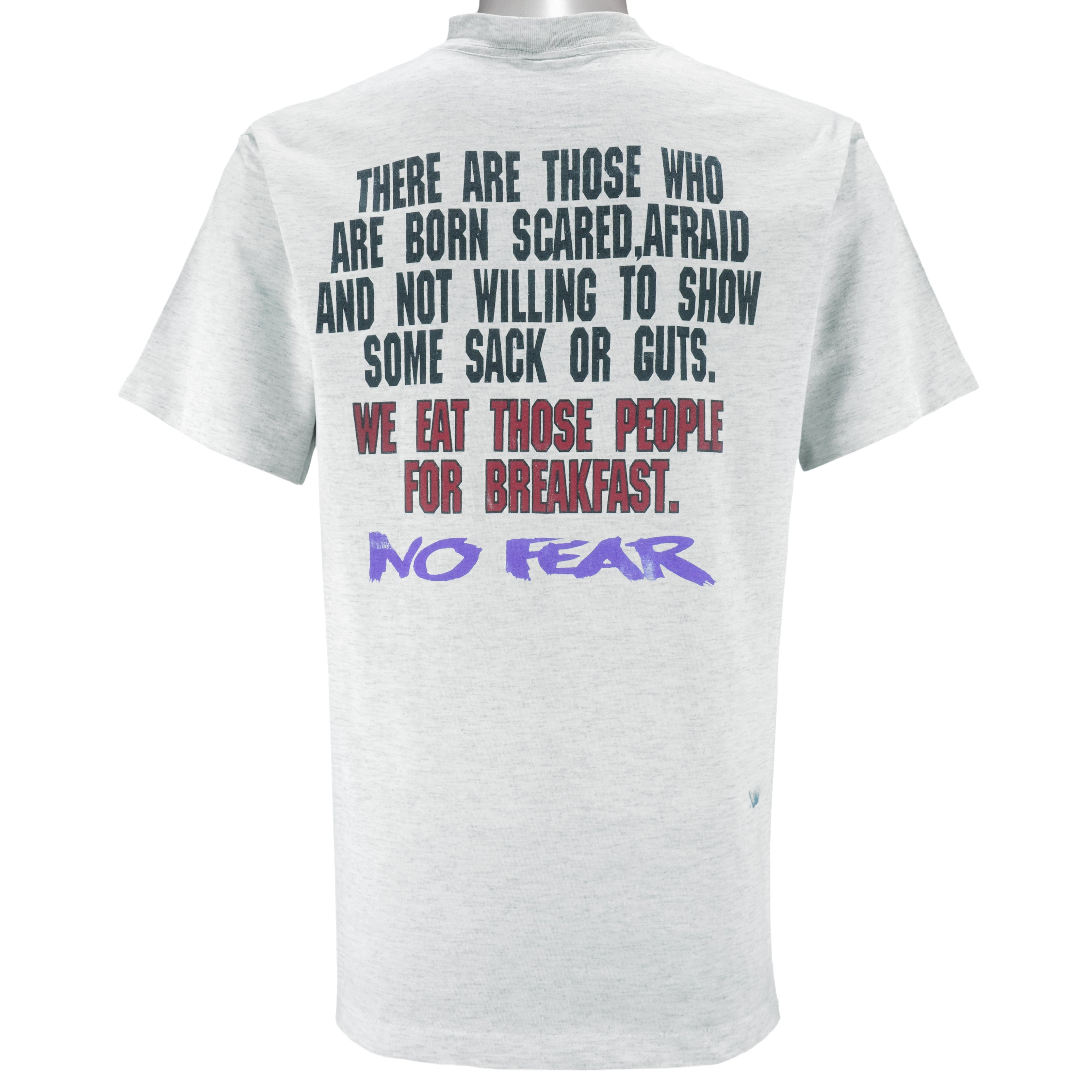Vintage (No Fear) - We Eat Those People For Breakfast T-Shirt 1990s Large