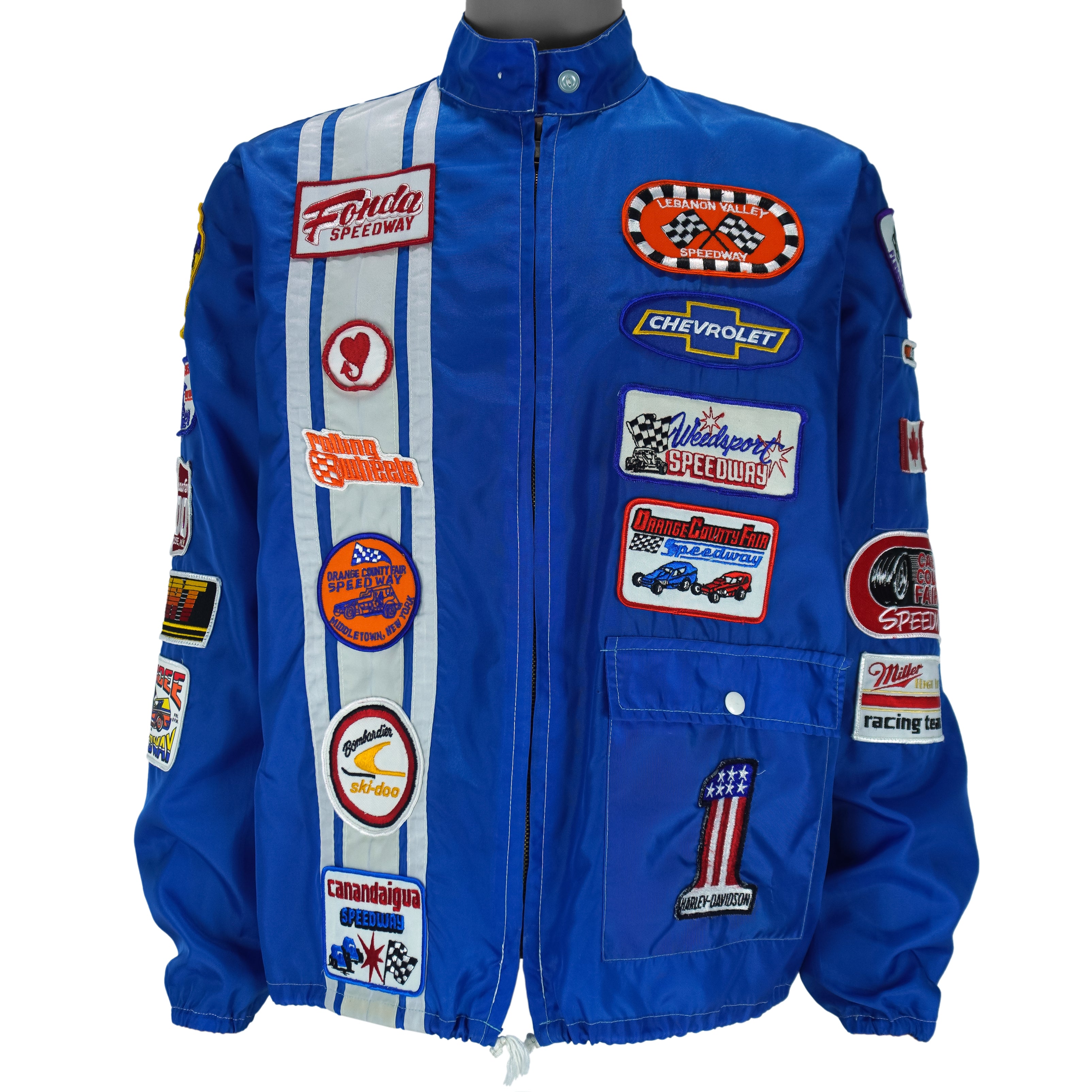Vintage - CRC Chemicals Racing Team Logos Patched Jacket 1990s Large