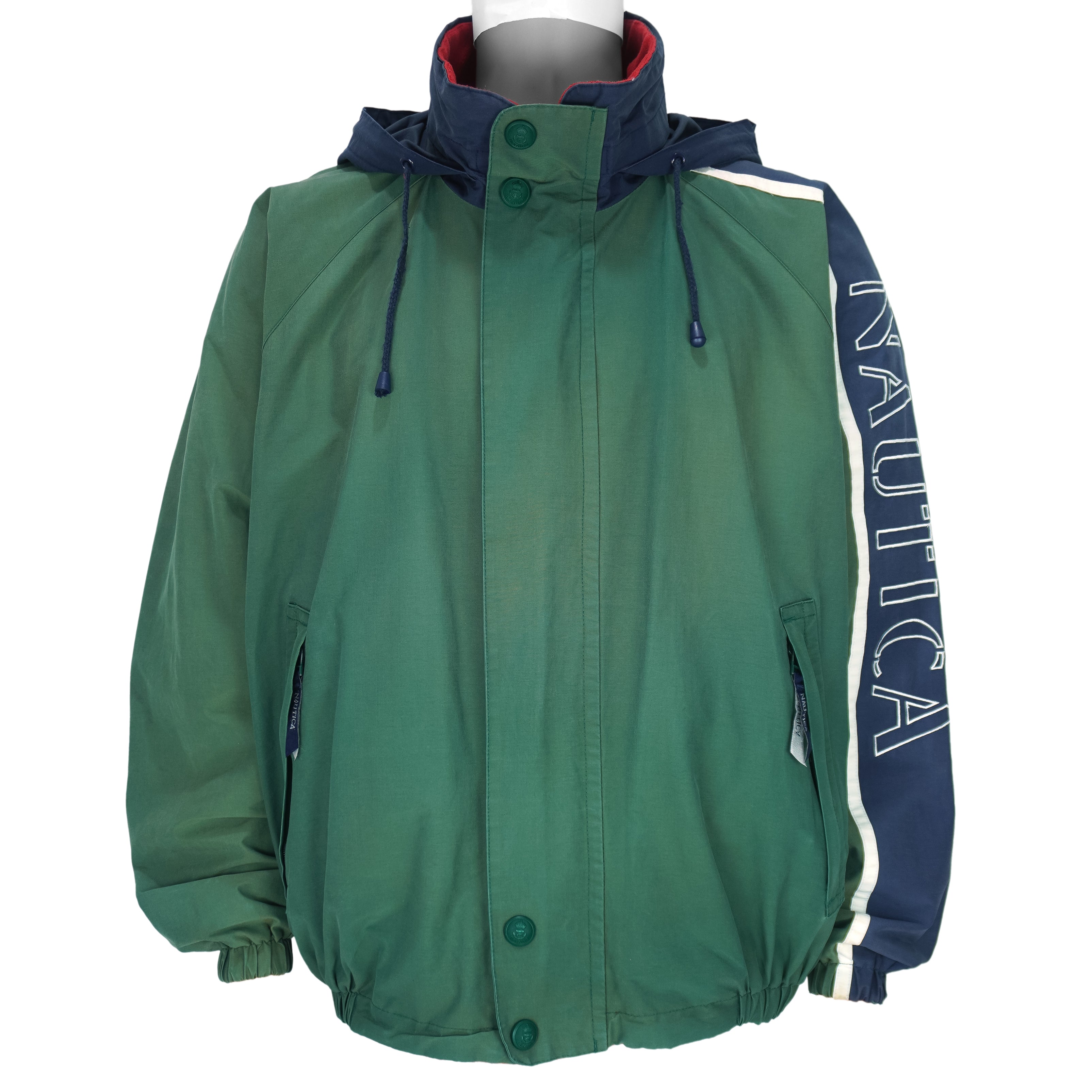 Nautica - Fleece Reversible Jacket 1990s X-Large