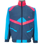 Puma - Blue & Pink Colorblock Windbreaker 1990s Medium