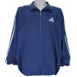Adidas - Blue Embroidered Pullover Windbreaker 1990s Large vintage retro