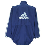 Adidas - Blue Embroidered Pullover Windbreaker 1990s Large