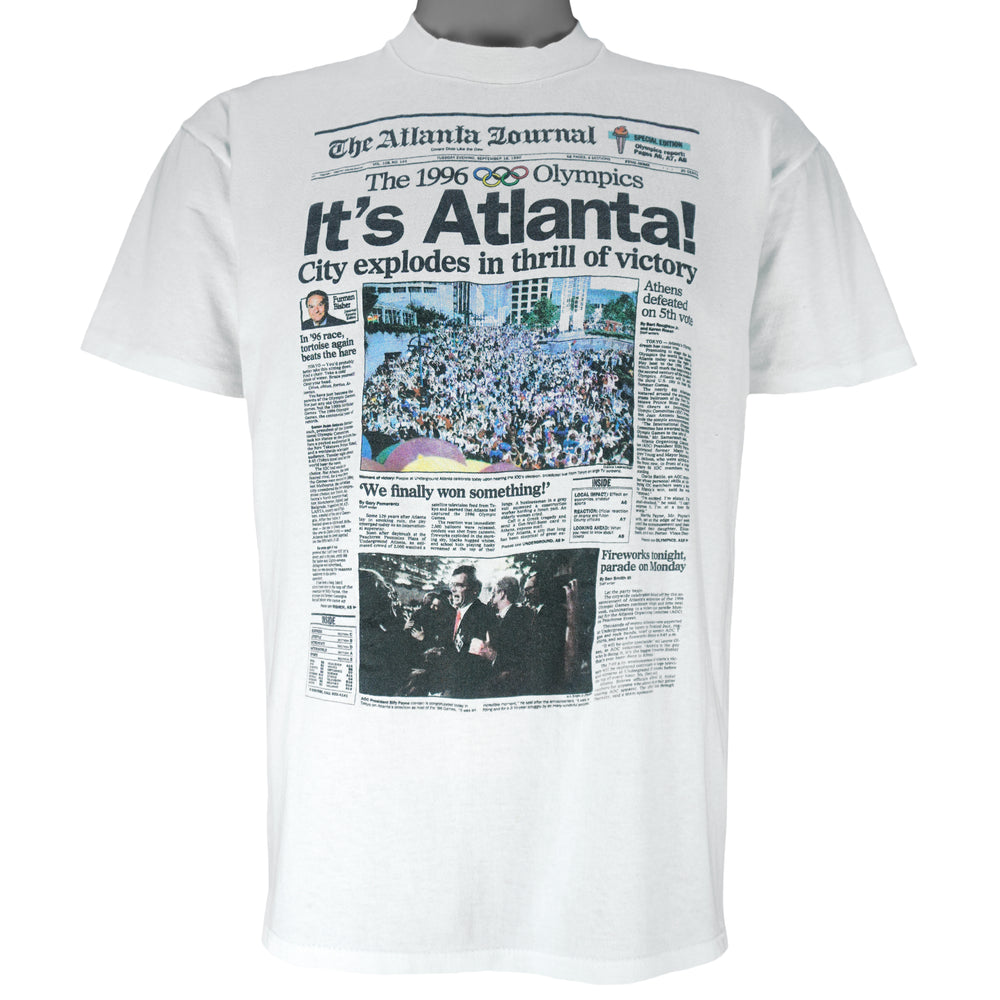 Vintage (Front Pages) - Atlanta As Host Of The Olympic Games T-Shirt 1996 Large vintage retro