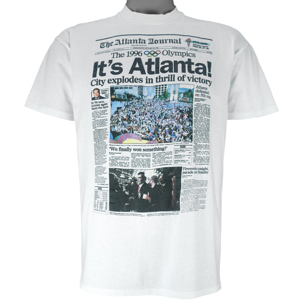 Vintage (Front Pages) - Atlanta As Host Of The Olympic Games T-Shirt 1996 Large vintage retro