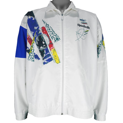 Reebok - White Funky Abstract Colorway Jacket 1990s Medium