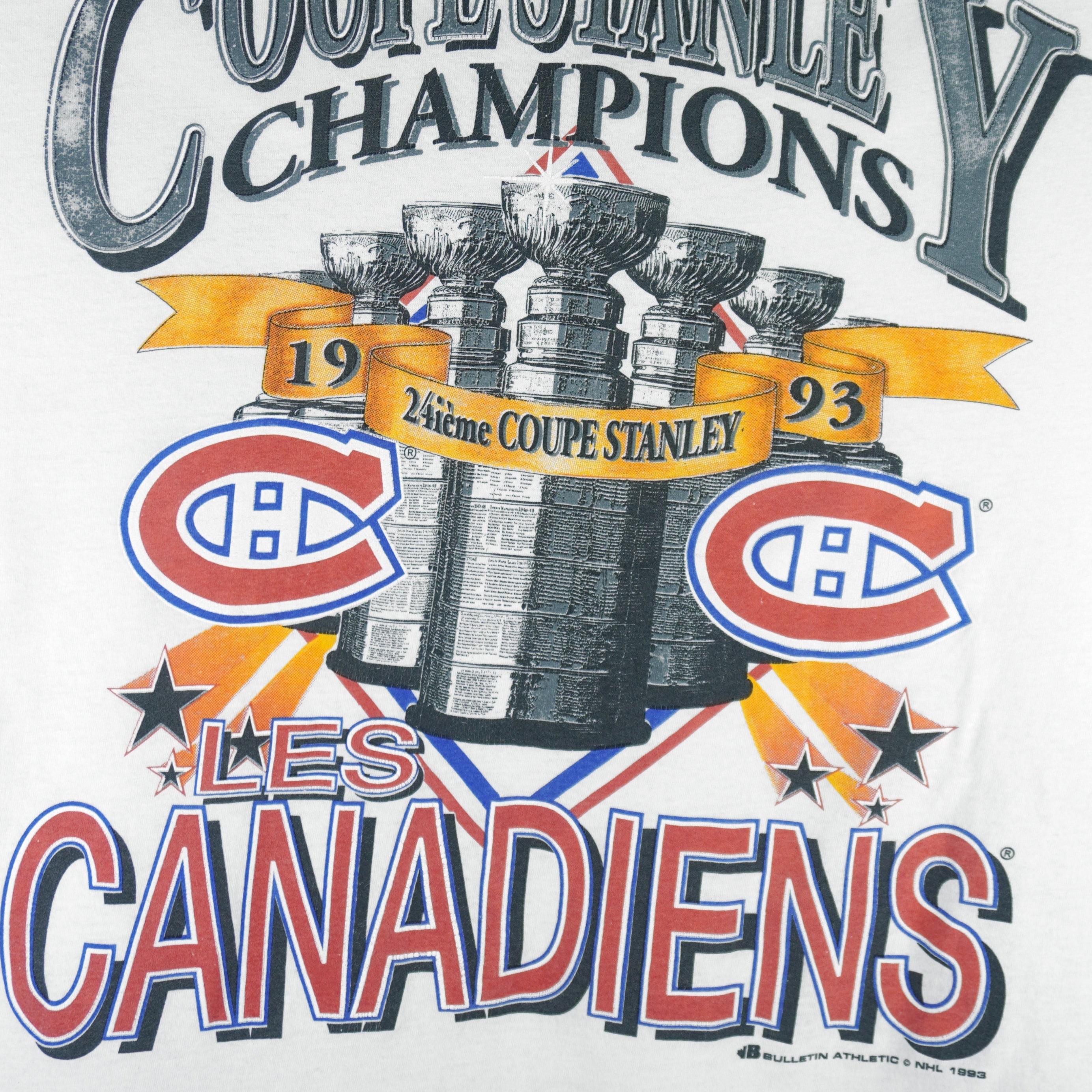 NHL (Bulletin Athletic) - Montreal Canadiens Stanley Cup Champions T-Shirt 1993 X-Large