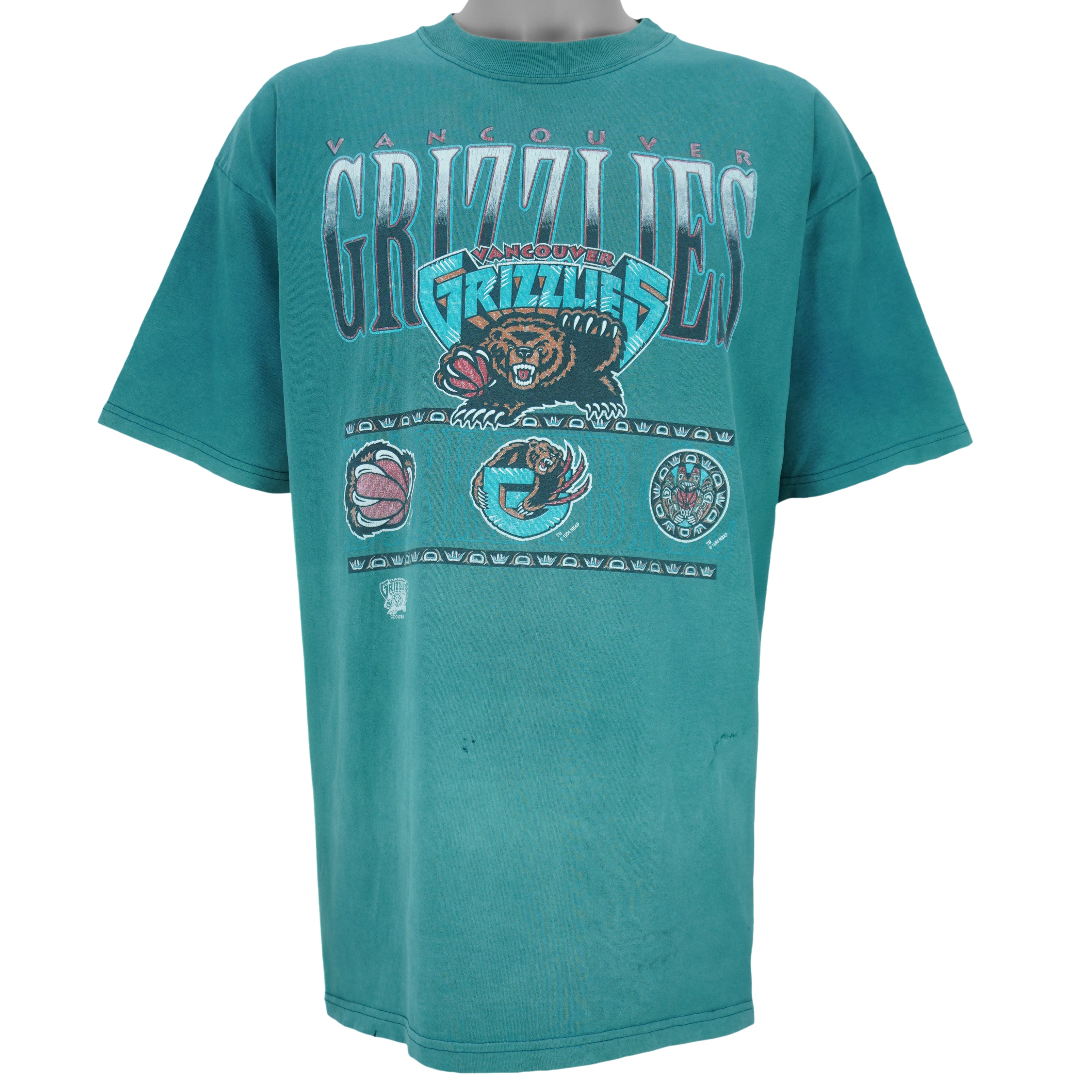 NBA (Waves) - Vancouver Grizzlies Basketball T-Shirt 1994 Large