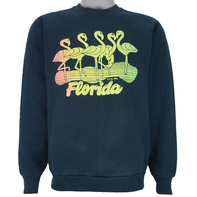 Vintage - Florida Flamingo Crew Neck Sweatshirt 1990s Large