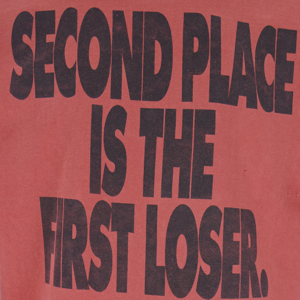 Vintage (No Fear) - Second Place Is The First Loser Red T-Shirt 1990s Large