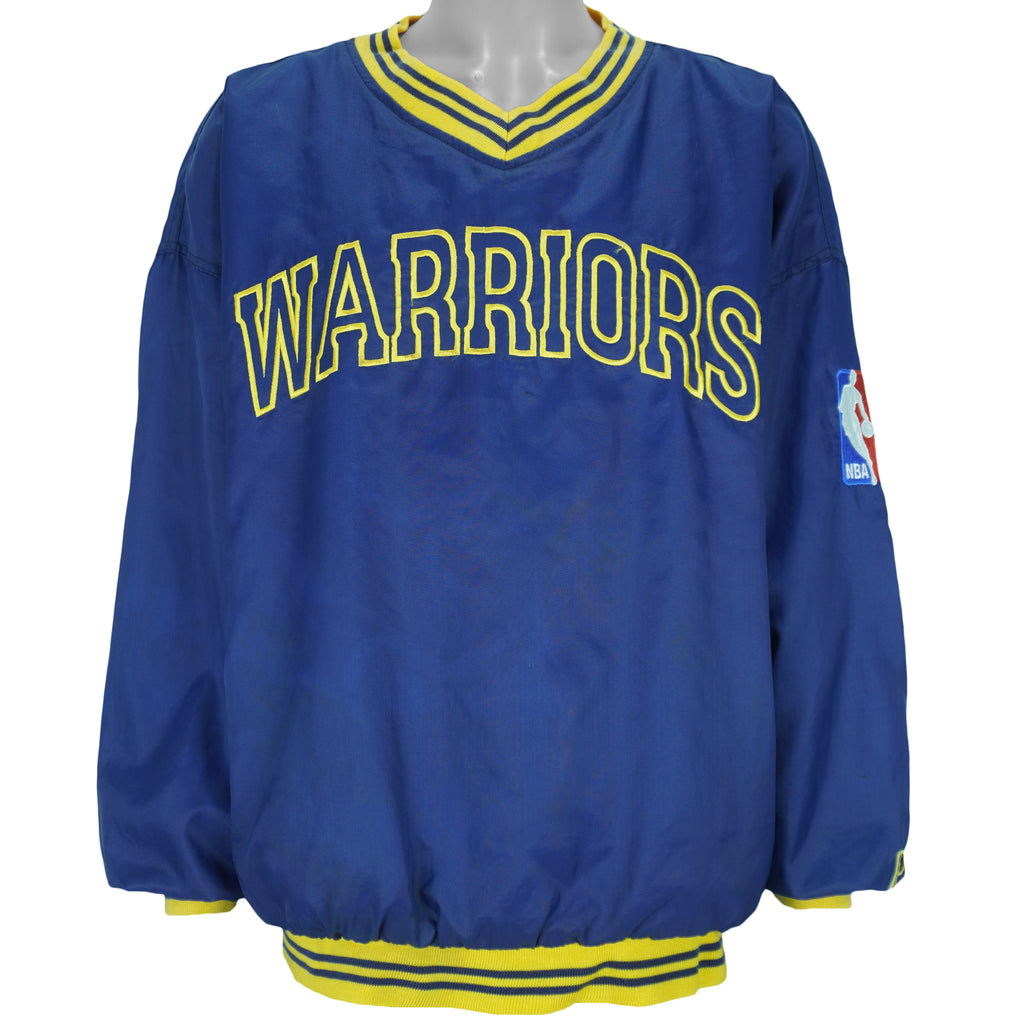 NBA (Pro Player) - Golden State Warriors Pullover Windbreaker 1990s Large Vintage Retro basketball