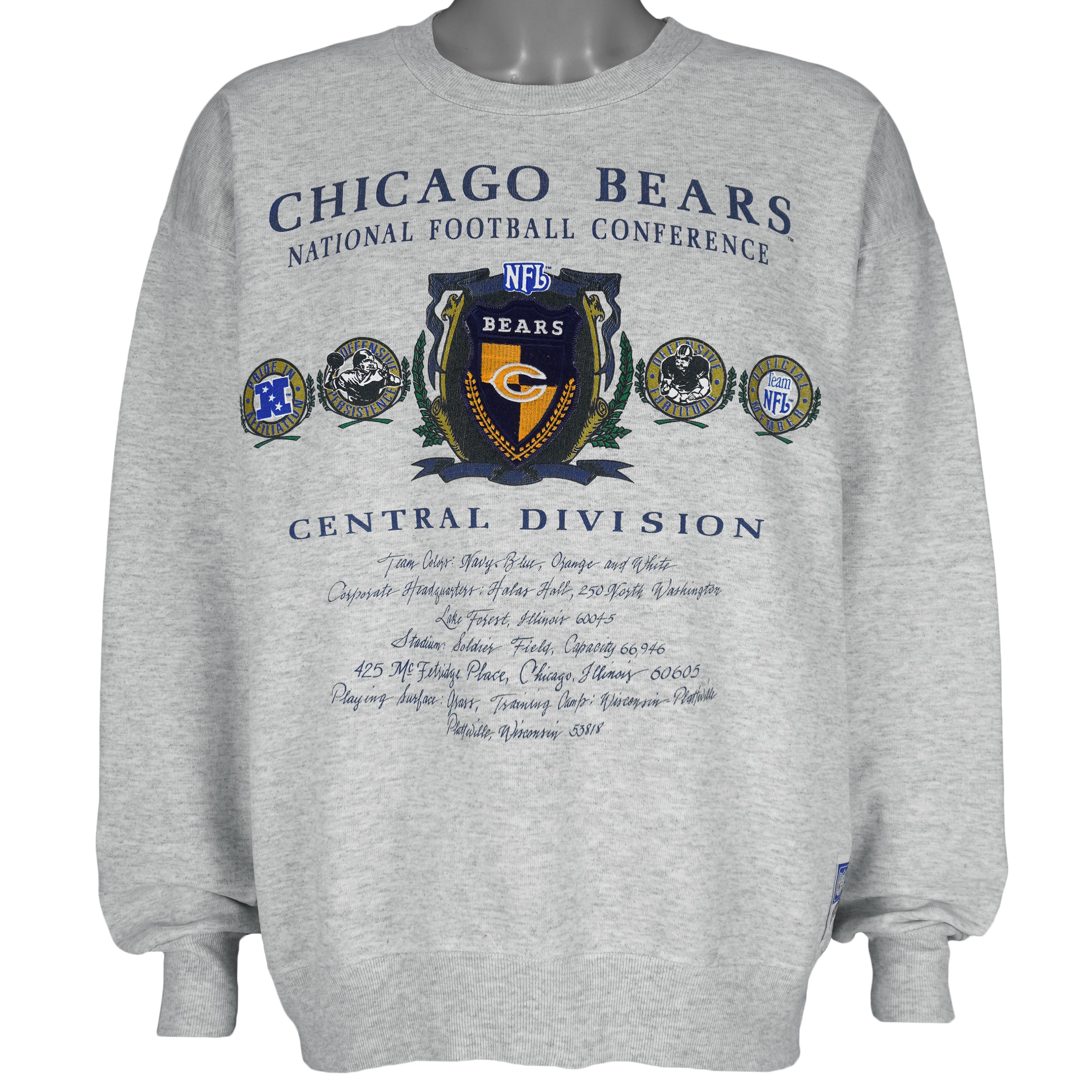 NFL (Nutmeg) - Chicago Bears Crew Neck Sweatshirt 1990s X-Large Vintage Retro football