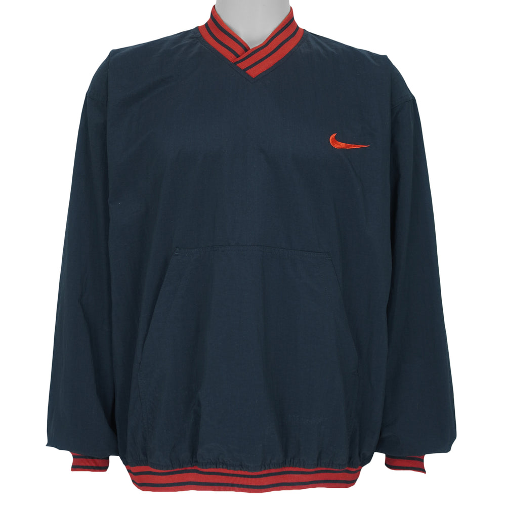 Nike - Embroidered Check Logo Pullover Windbreaker 1990s Large Vintage Retro